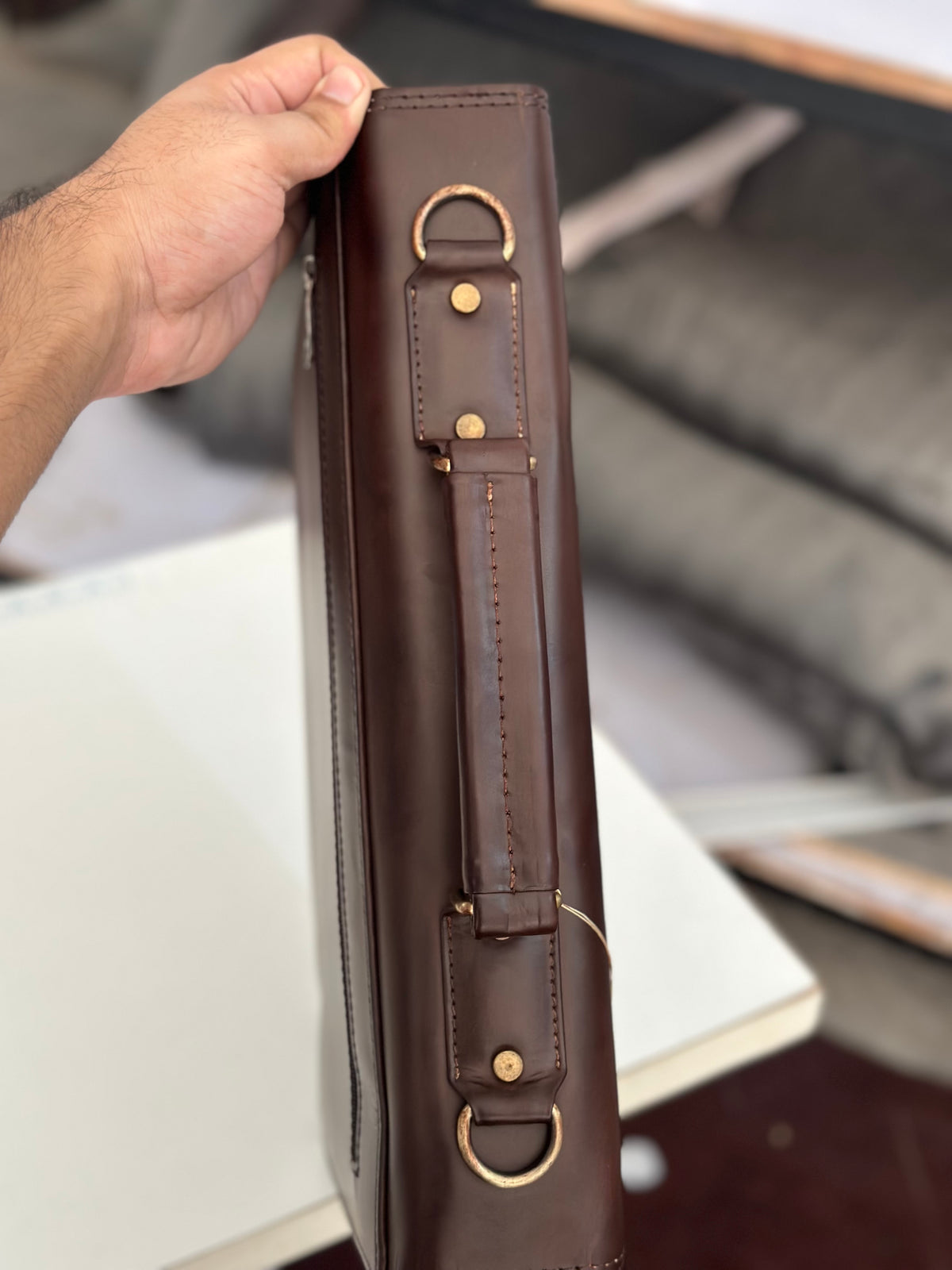 Leather laptop bag