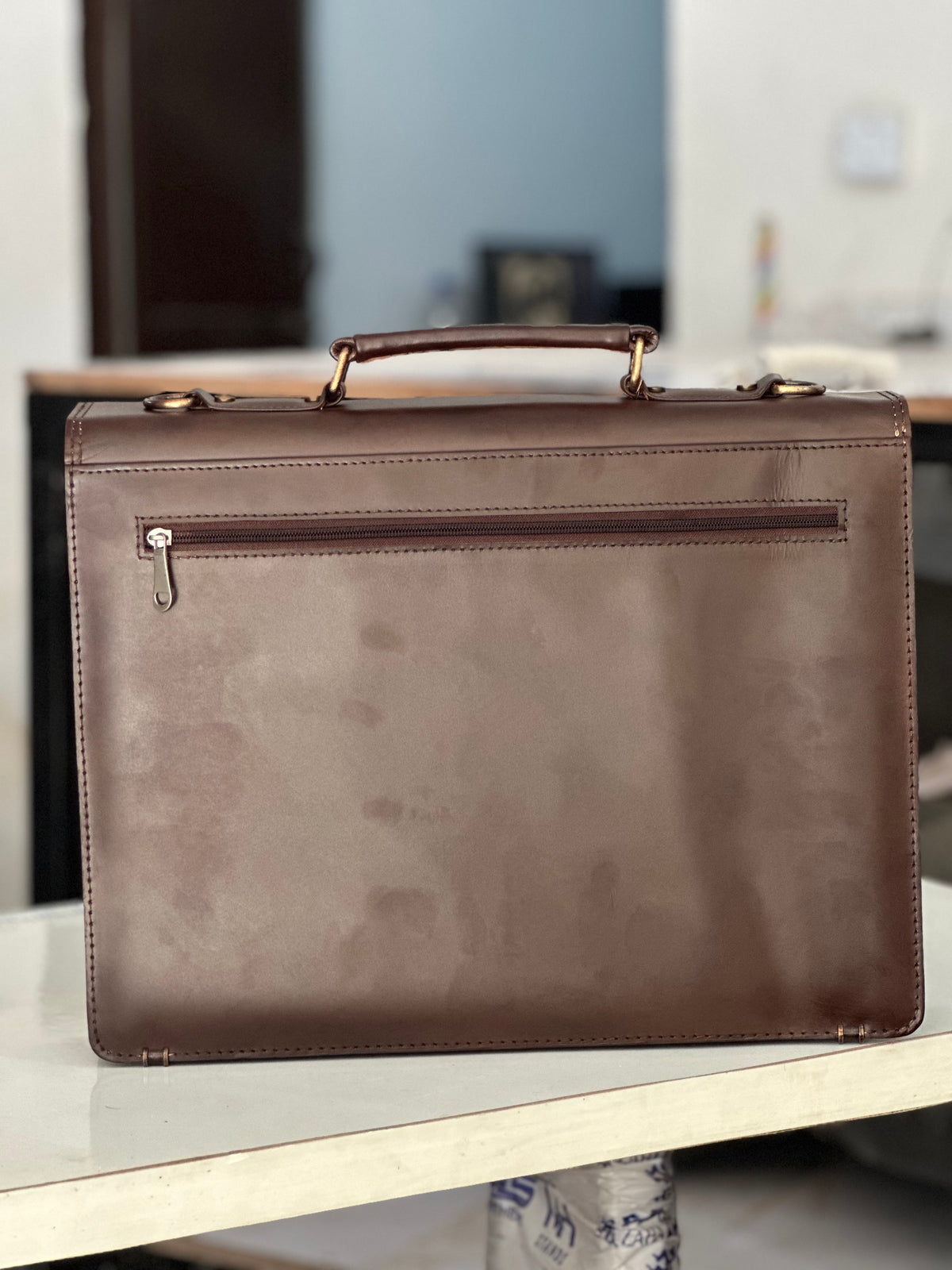 Leather laptop bag